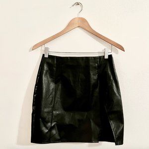 Lulus | Walking the Walk Black Vegan Leather Mini Skirt | Size: Small (S)